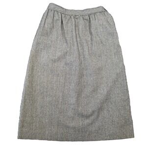 Vtg Evan Picone Wool Skirt Womens 8 Black White Tweed Lined Academia‎ Old Money